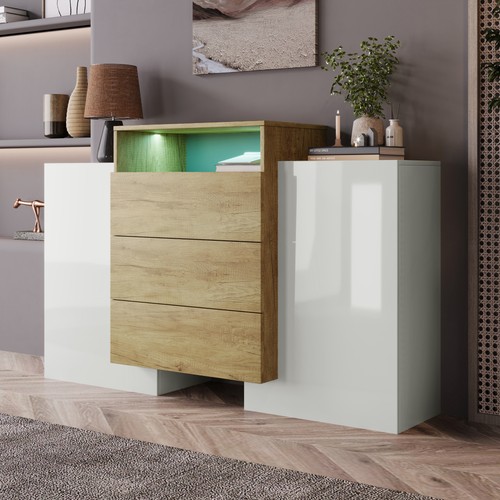 Hochglanz weiß sideboard mit - hochglanz-weiß,
