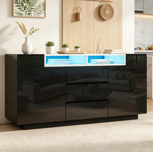 140cm sideboard hochglanz - sideboard,