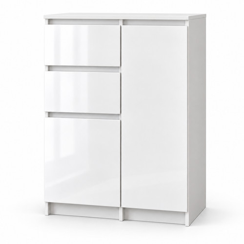 Kommode weiß hochglanz - hochglanz, 70